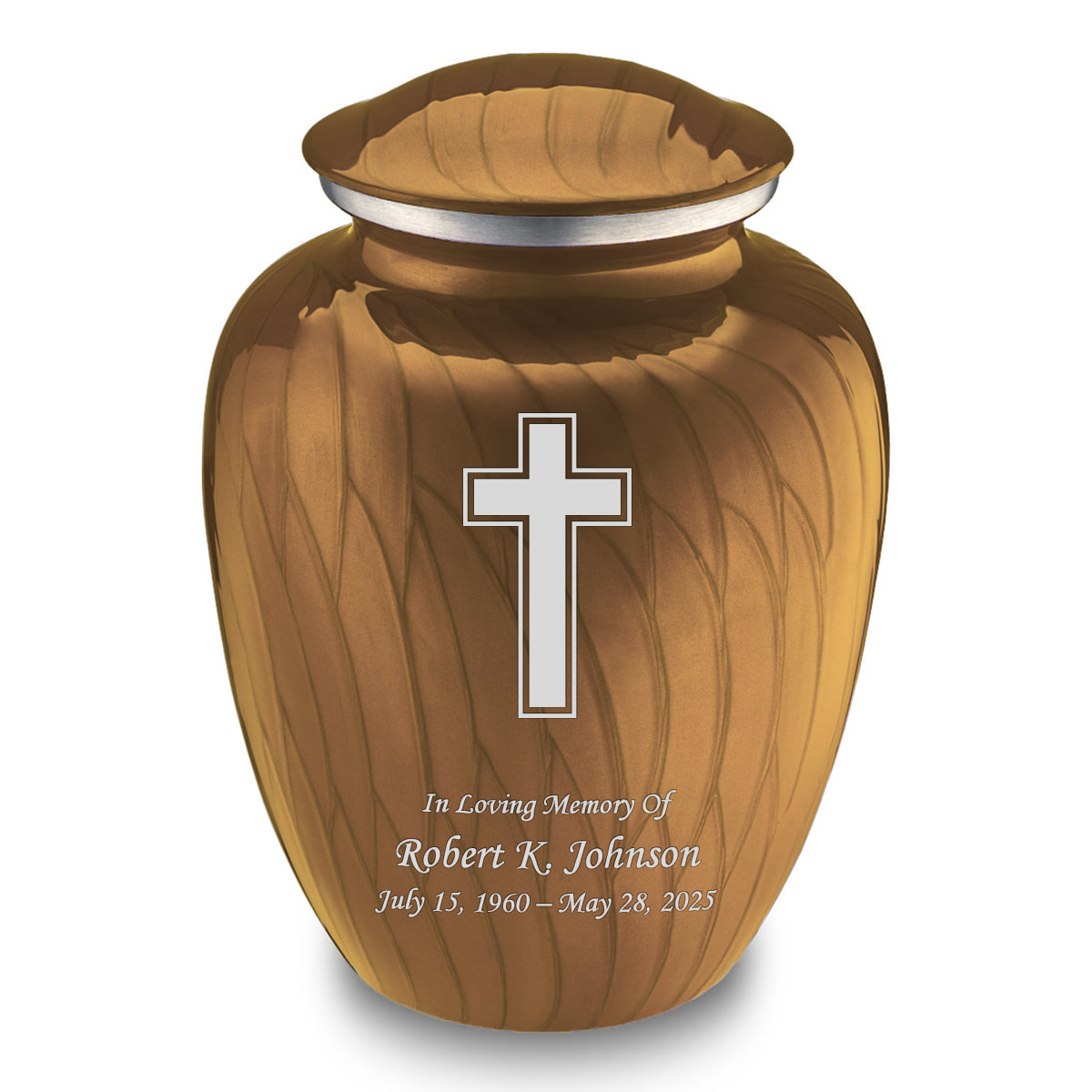 Adult Embrace Pearl Gold Simple Cross Cremation Urn