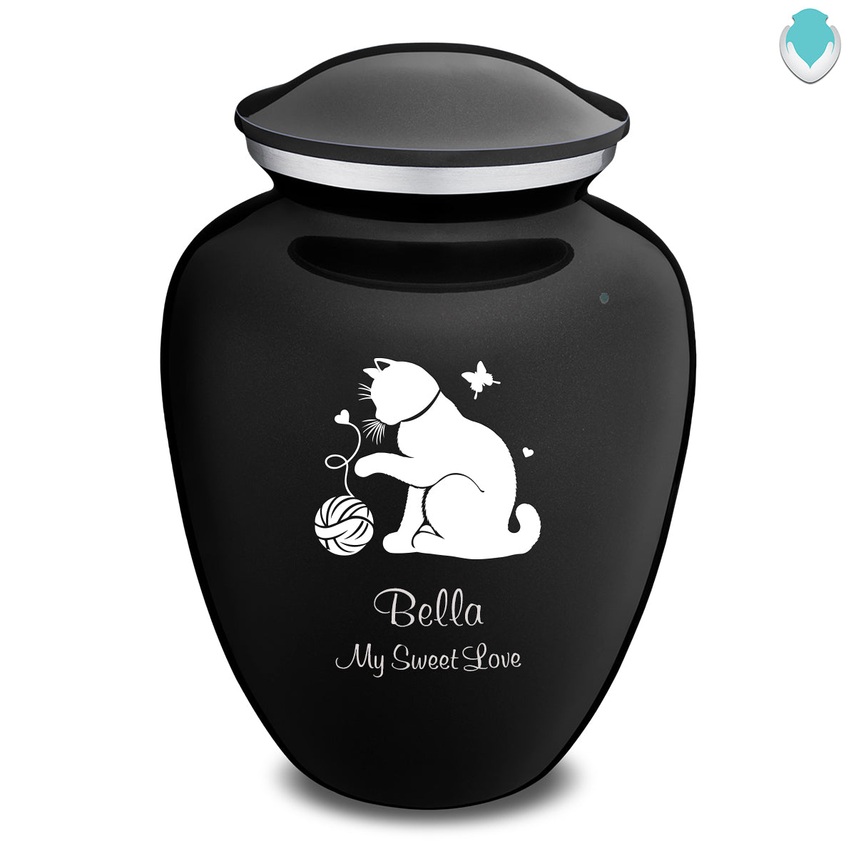 Large Embrace Black Pet Fun Cat Cremation Urn