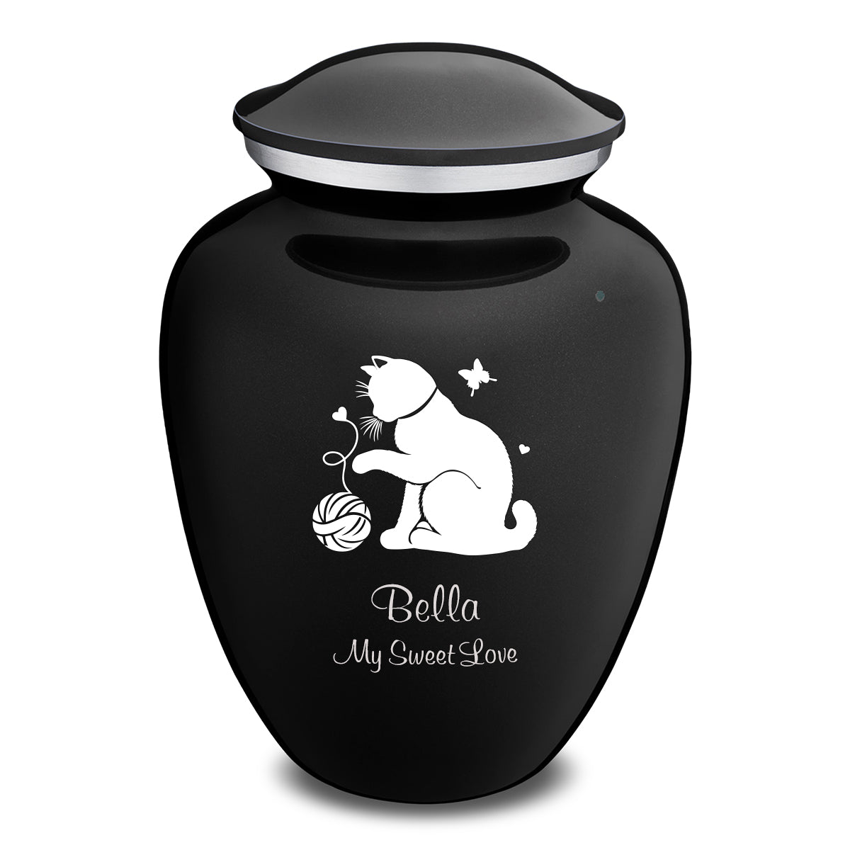 Large Embrace Black Pet Fun Cat Cremation Urn