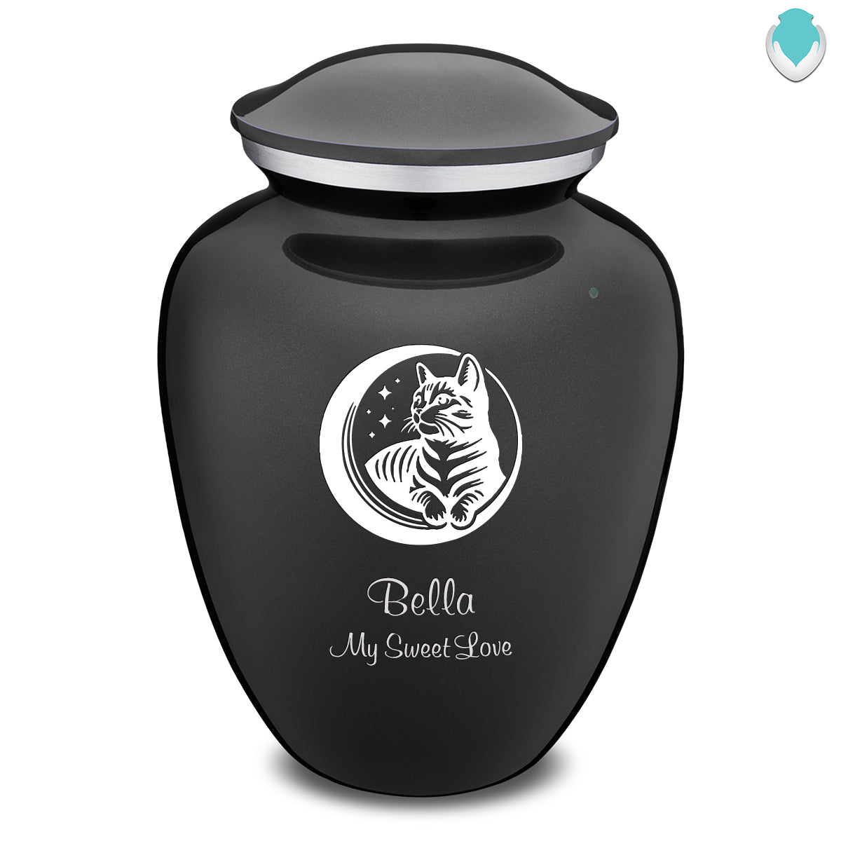 Large Embrace Charcoal Pet Cute Cat Cremation Urn