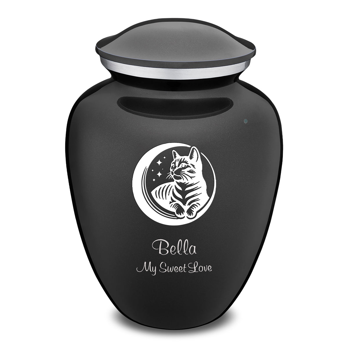 Large Embrace Charcoal Pet Cute Cat Cremation Urn