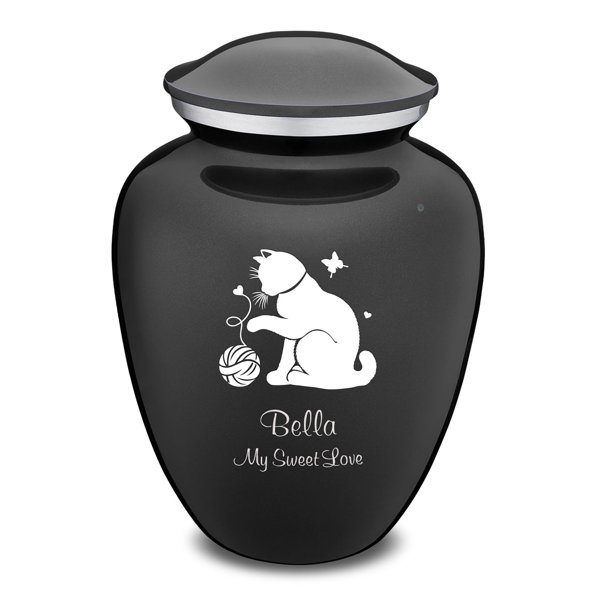 Large Embrace Charcoal Black Pet Fun Cat Cremation Urn
