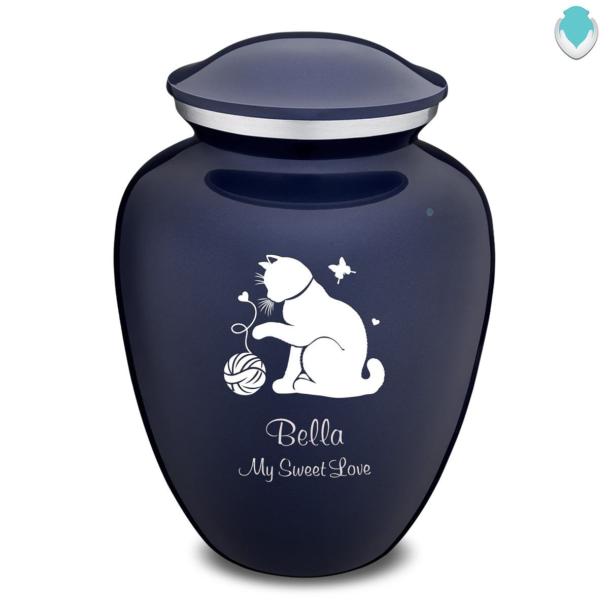 Large Embrace Cobalt Blue Pet Fun Cat Cremation Urn