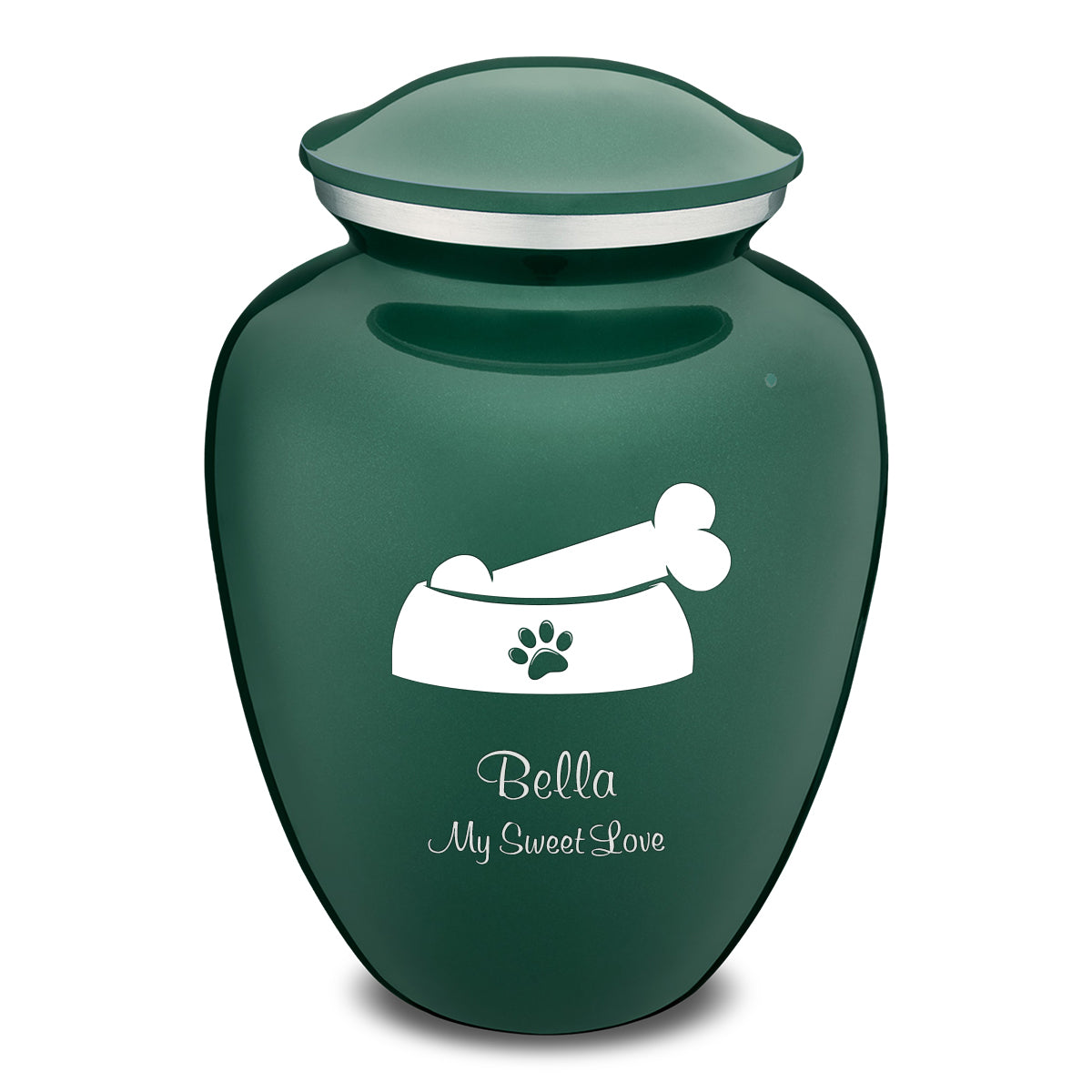 Large Embrace Green Pet Dog Bone Cremation Urn
