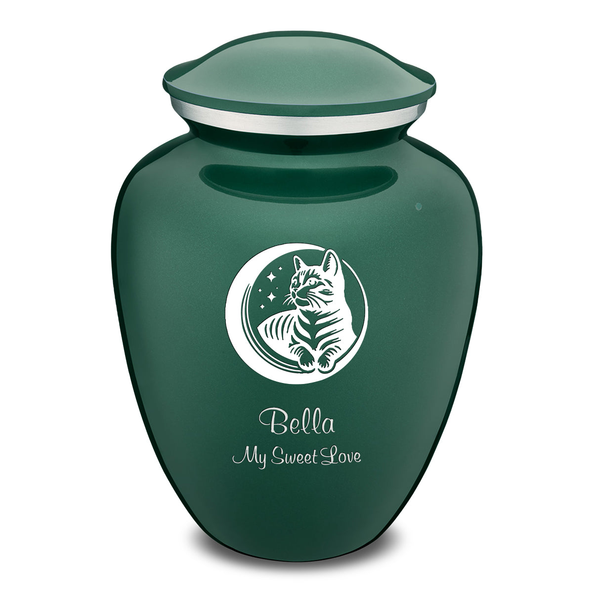 Large Embrace Green Pet Cute Cat Cremation Urn