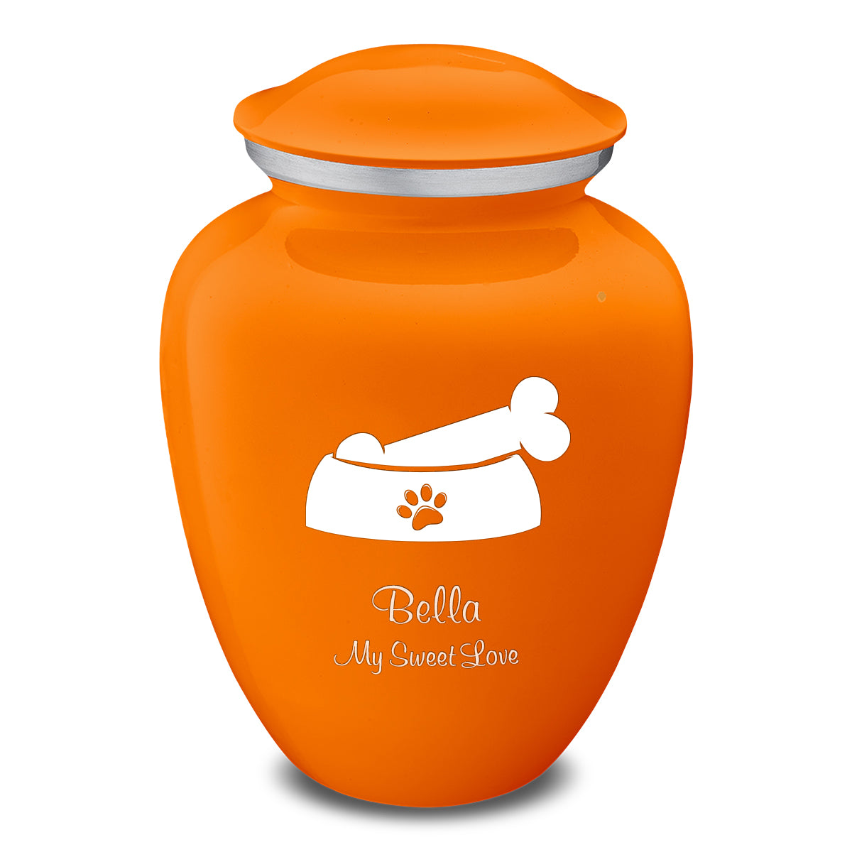 Large Embrace Burnt Orange Pet Dog Bone Cremation Urn