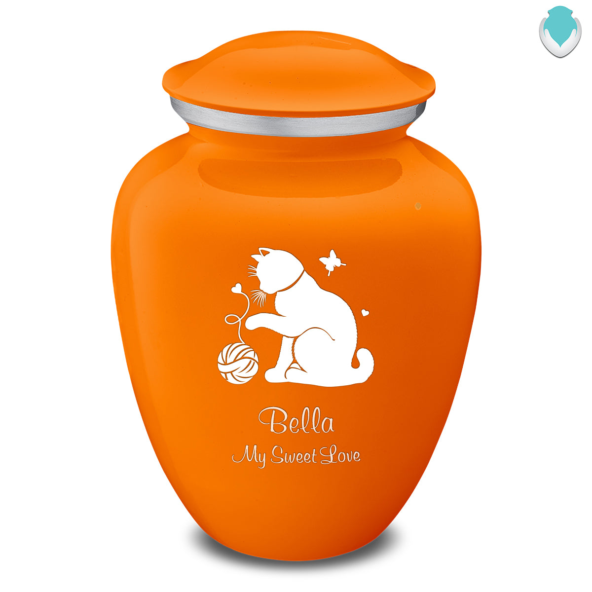 Large Embrace Burnt Orange Pet Fun Cat Cremation Urn