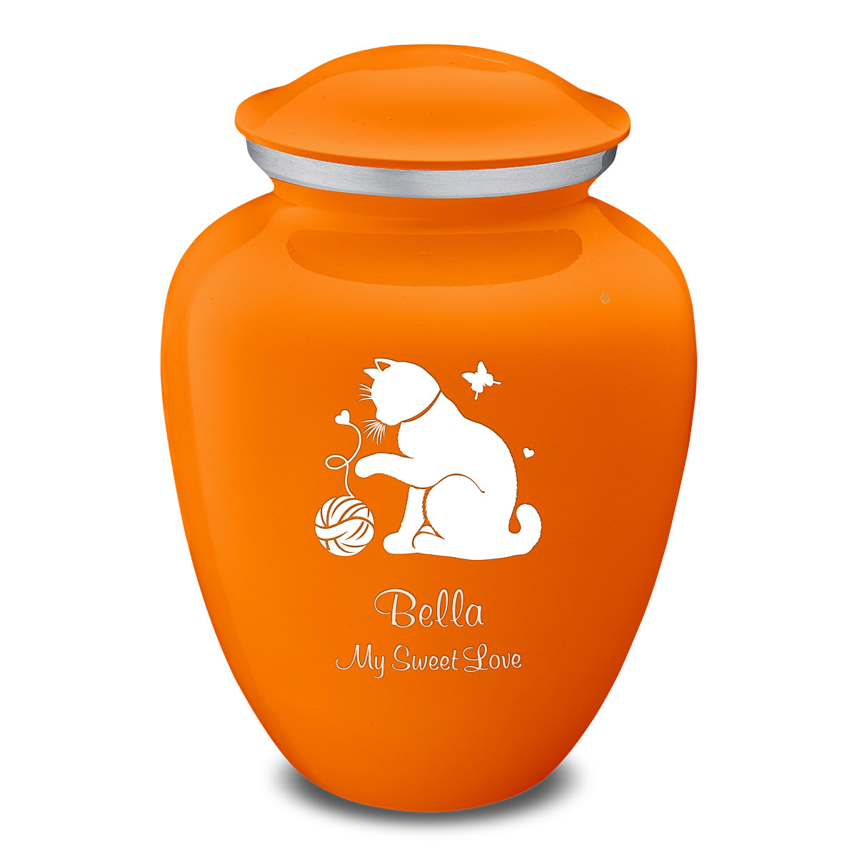 Large Embrace Burnt Orange Pet Fun Cat Cremation Urn