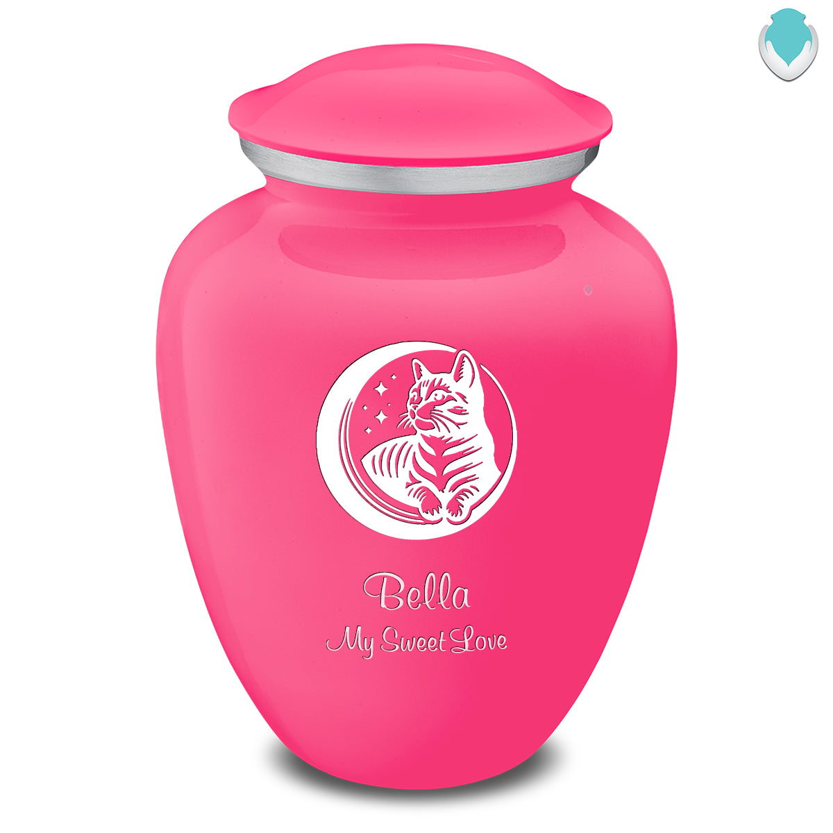 Large Embrace Bright Pink Pet Cute Cat Cremation Urn