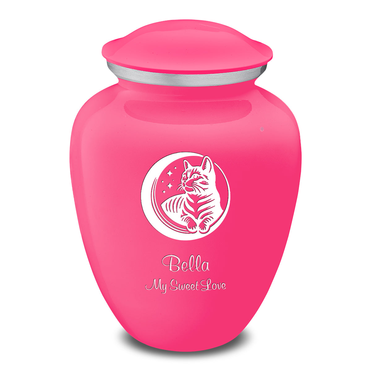 Large Embrace Bright Pink Pet Cute Cat Cremation Urn