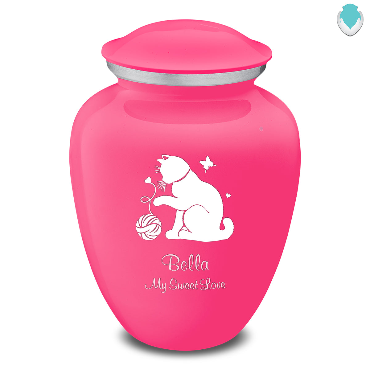 Large Embrace Bright Pink Pet Fun Cat Cremation Urn