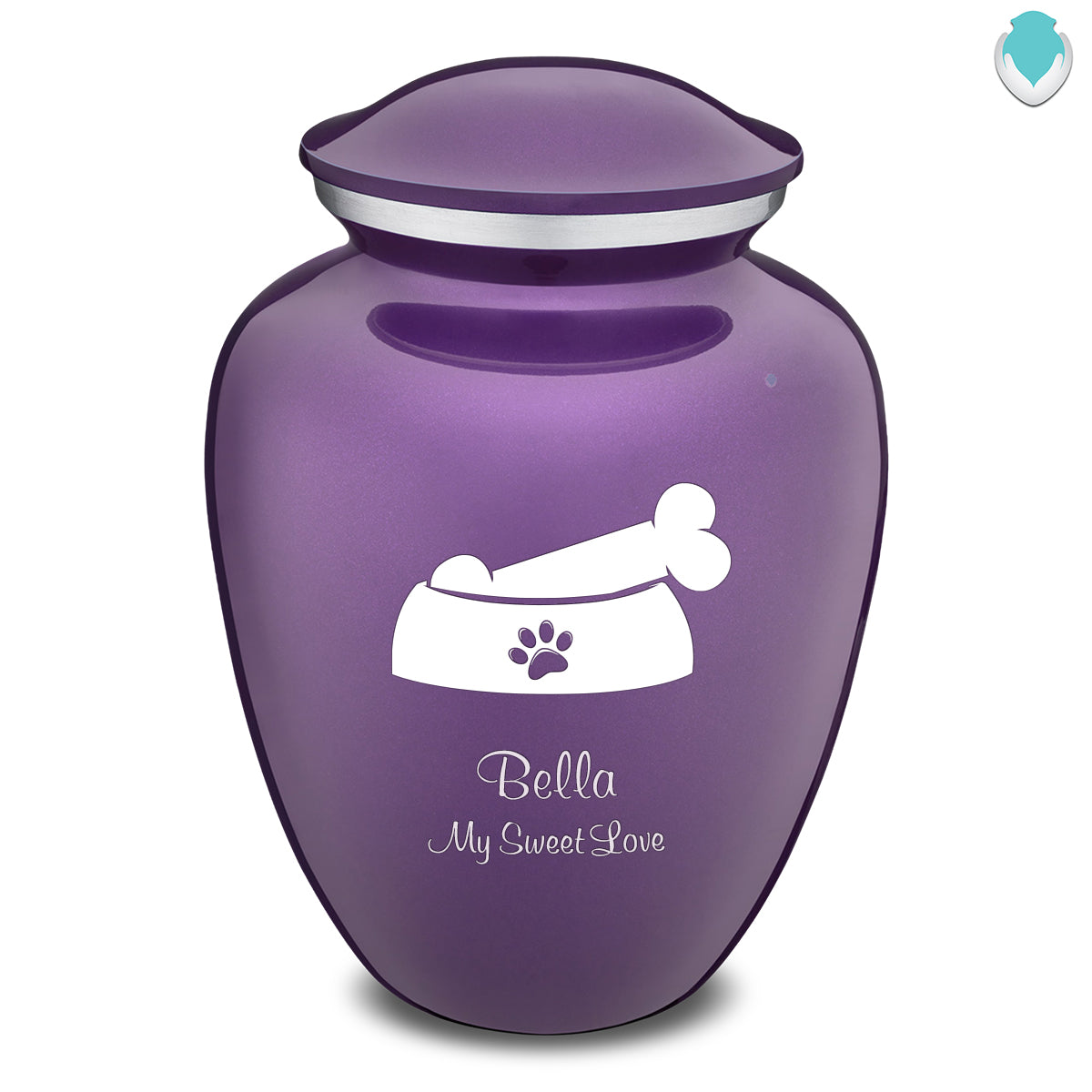 Large Embrace Purple Pet Dog Bone Cremation Urn