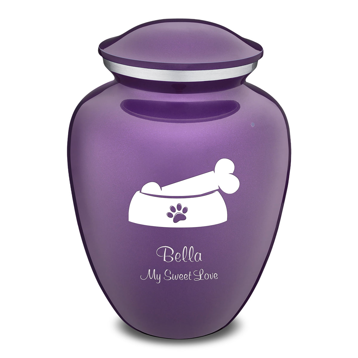 Large Embrace Purple Pet Dog Bone Cremation Urn