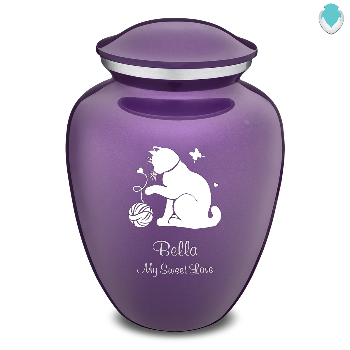 Large Embrace Purple Pet Fun Cat Cremation Urn