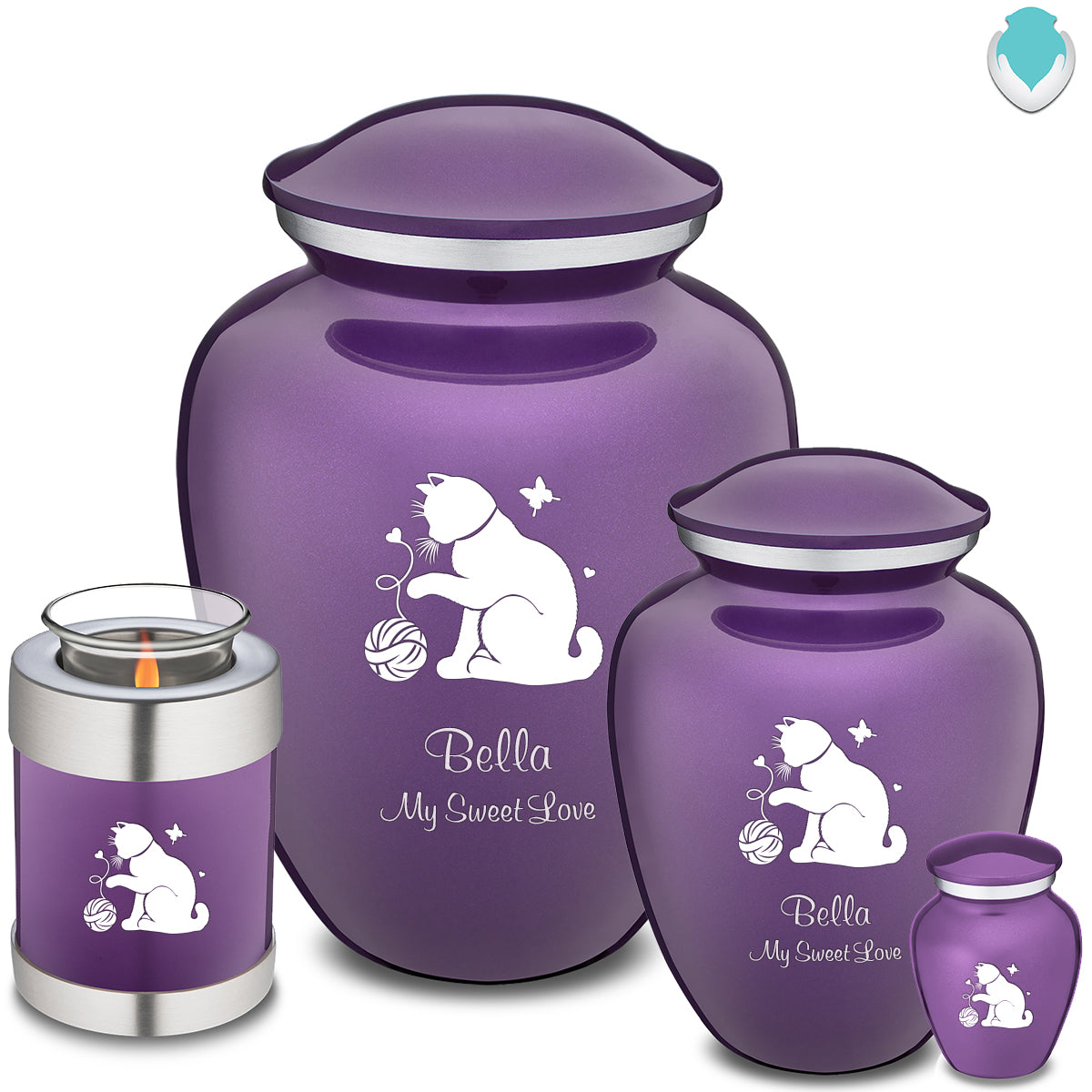 Keepsake Embrace Purple Pet Fun Cat Cremation Urn