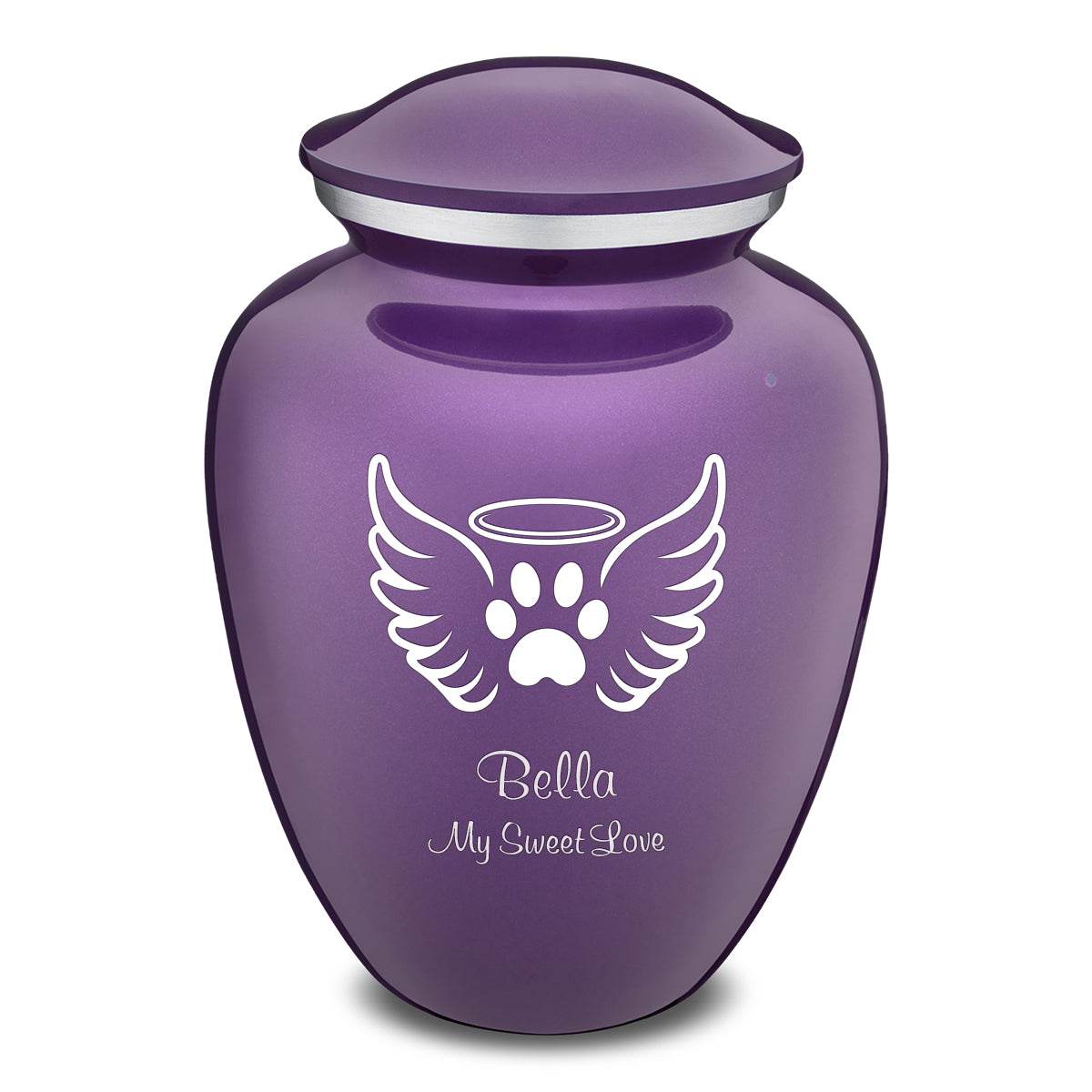 Large Embrace Purple Pet Angel Wings Cremation Urn