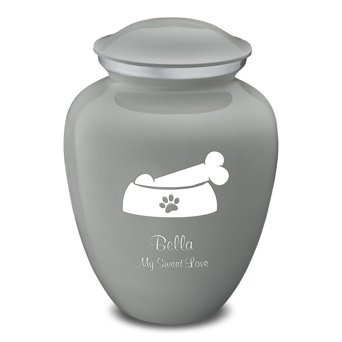 Large Embrace Slate Grey Pet Dog Bone Cremation Urn