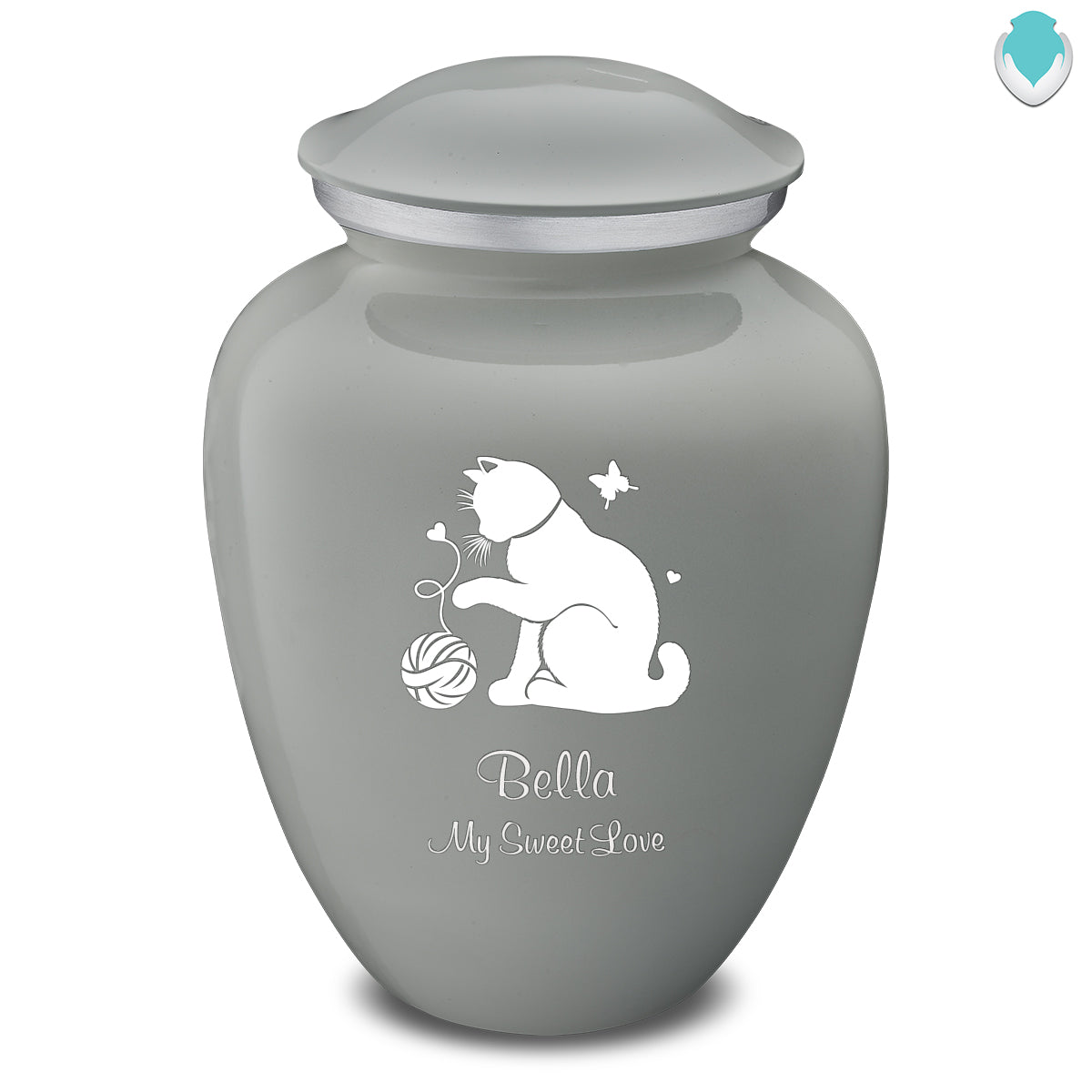 Large Embrace Slate Grey Pet Fun Cat Cremation Urn
