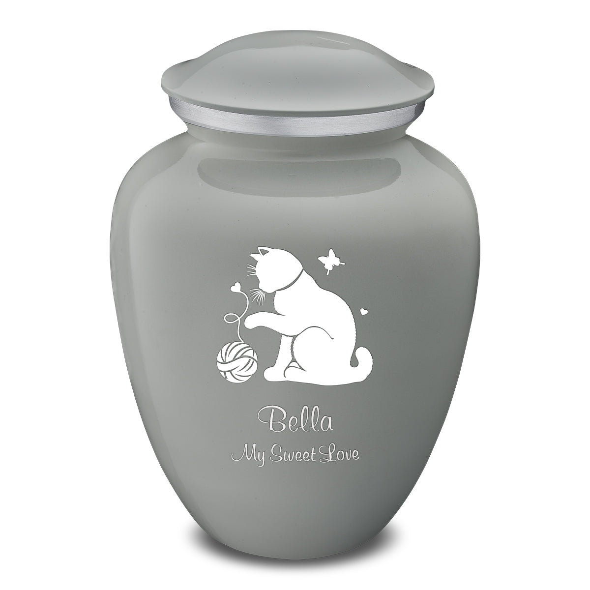 Large Embrace Slate Grey Pet Fun Cat Cremation Urn