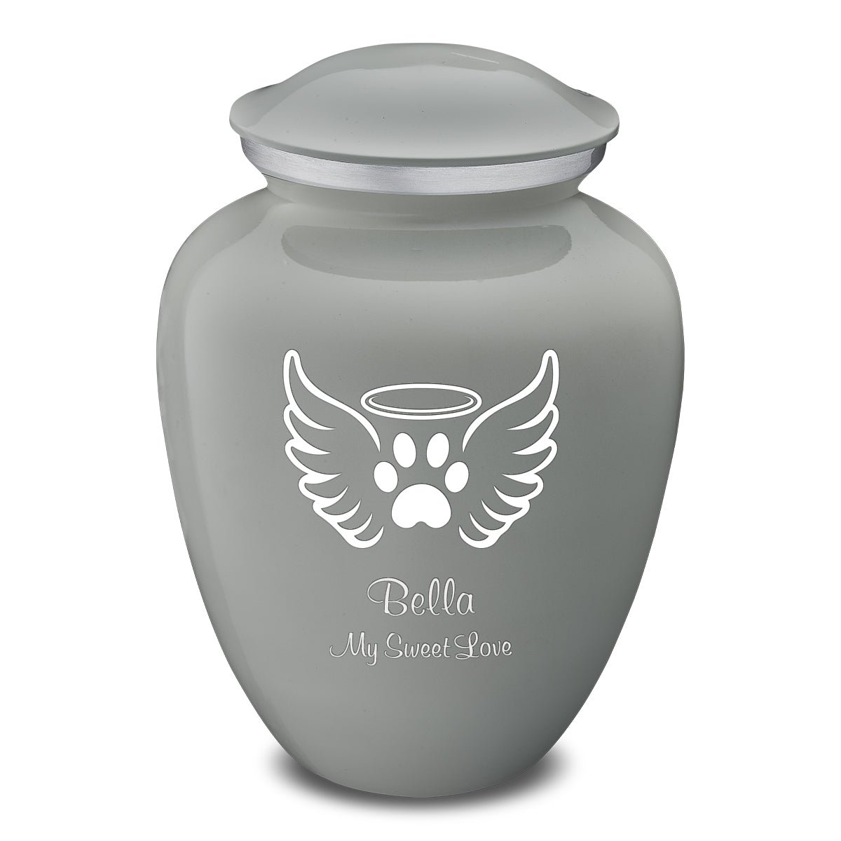 Large Embrace Slate Grey Pet Angel Wings Cremation Urn