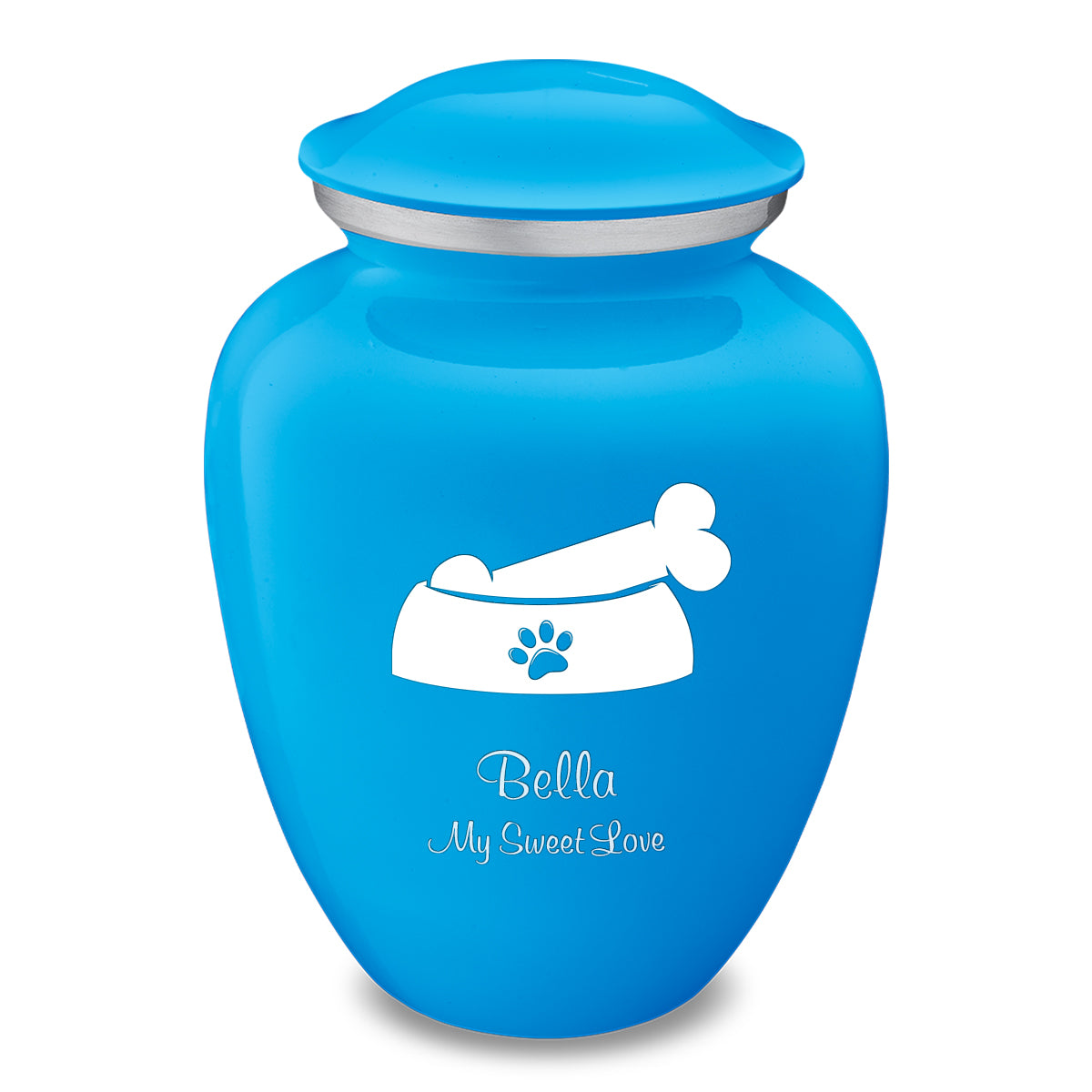 Large Embrace Racing Blue Pet Dog Bone Cremation Urn