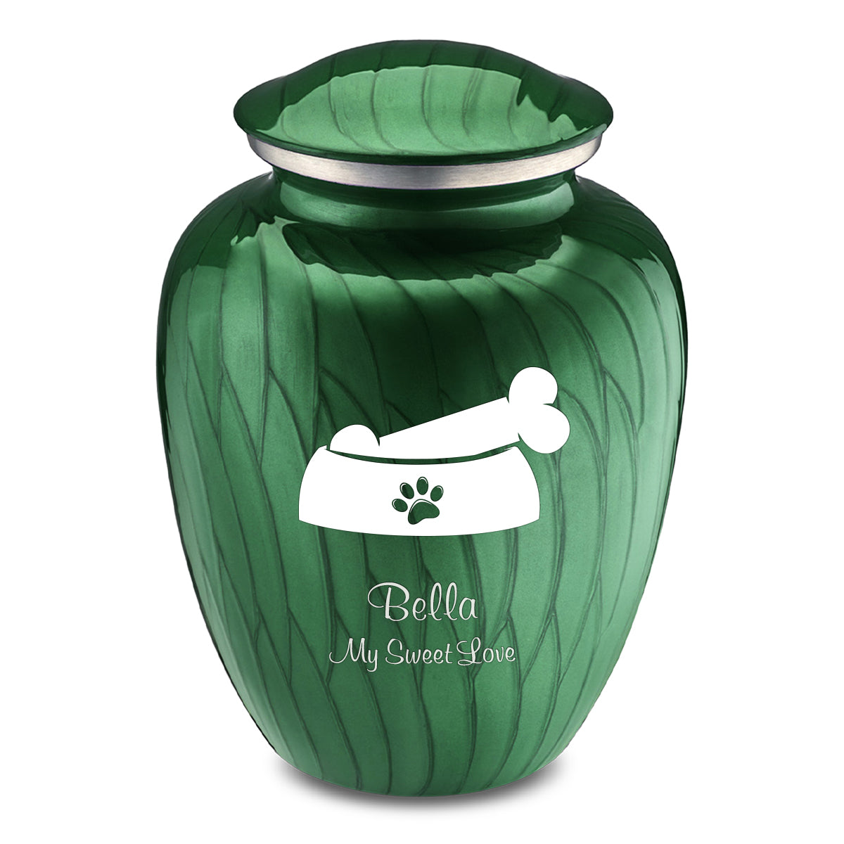 Large Embrace Pearl Green Pet Dog Bone Cremation Urn