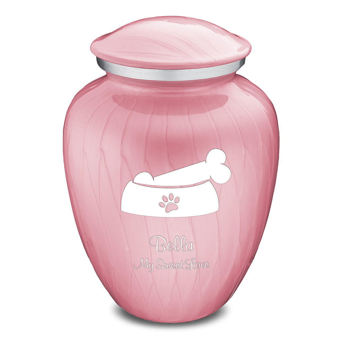 Large Embrace Pearl Pink Pet Dog Bone Cremation Urn