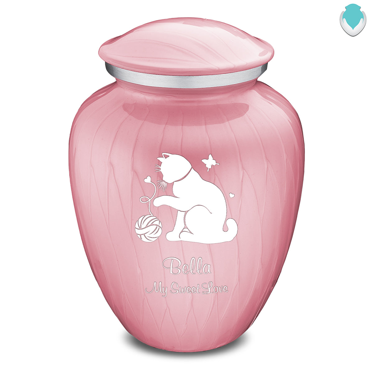 Large Embrace Pearl Pink Pet Fun Cat Cremation Urn
