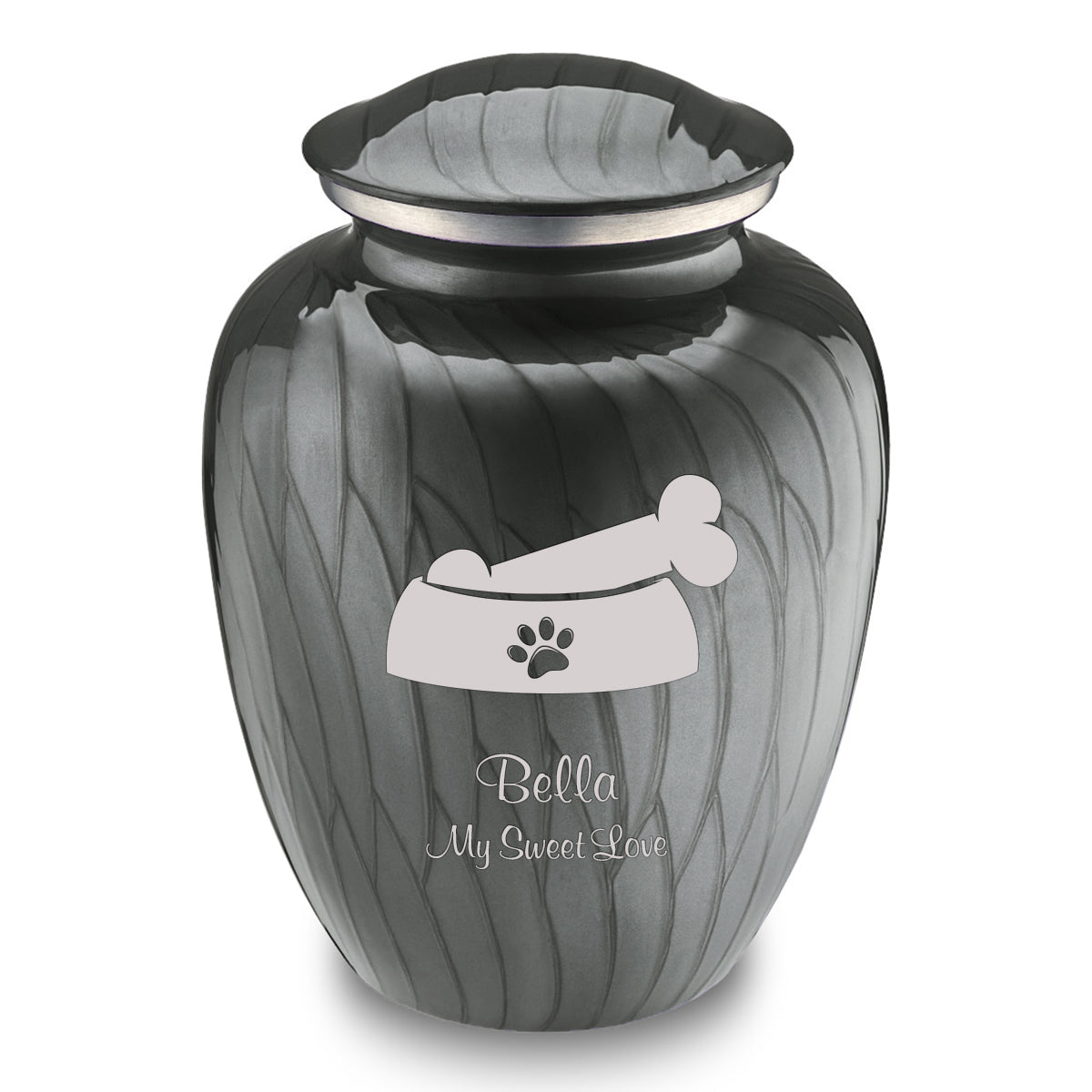 Large Embrace Pearl Silver Pet Dog Bone Cremation Urn