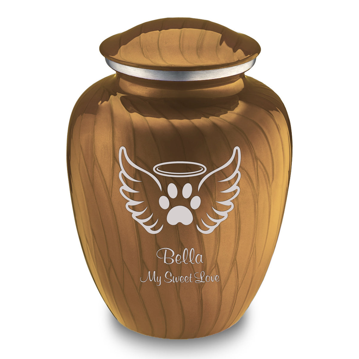 Large Embrace Pearl Gold Pet Angel Wings Cremation Urn