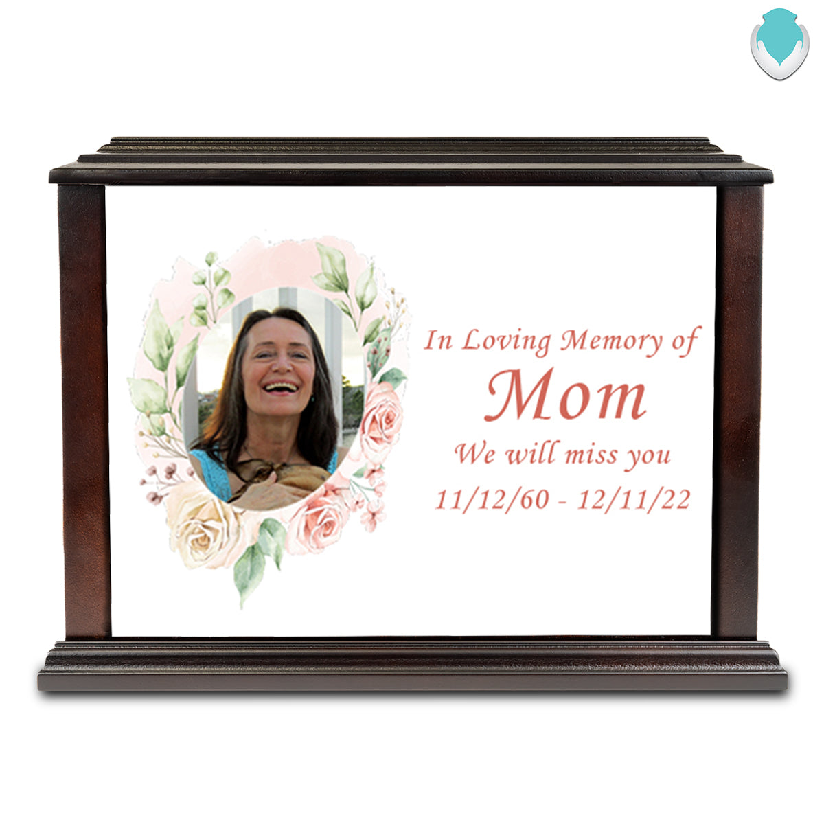 Custom Printed Heritage Everlasting Expressions Photo Frame Wood Box Cremation Urn