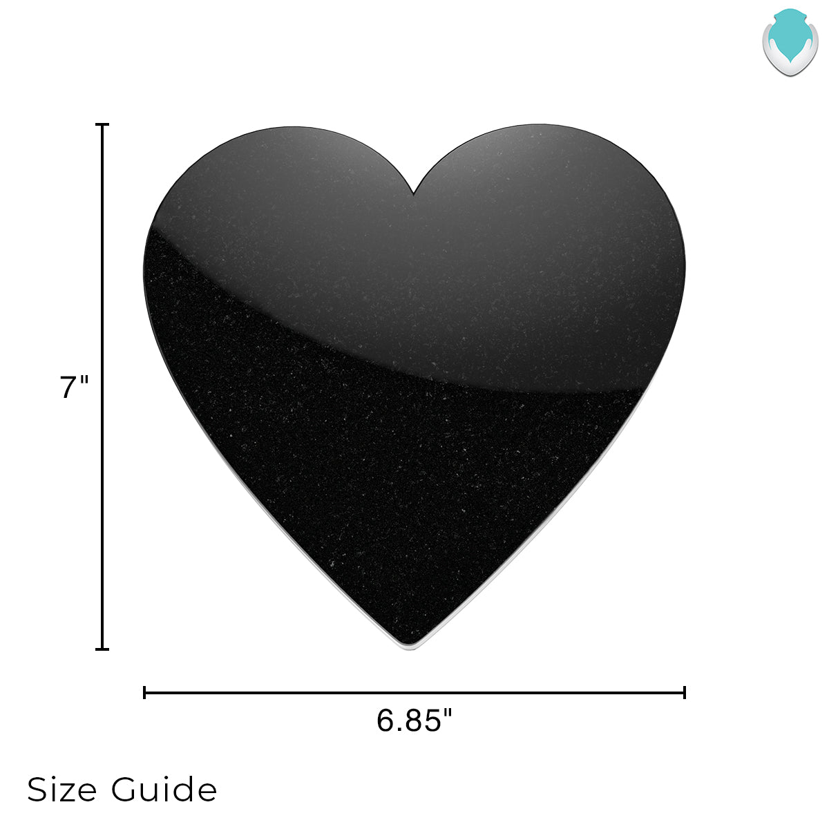 Custom Engraved Black Granite Plaque - Heart