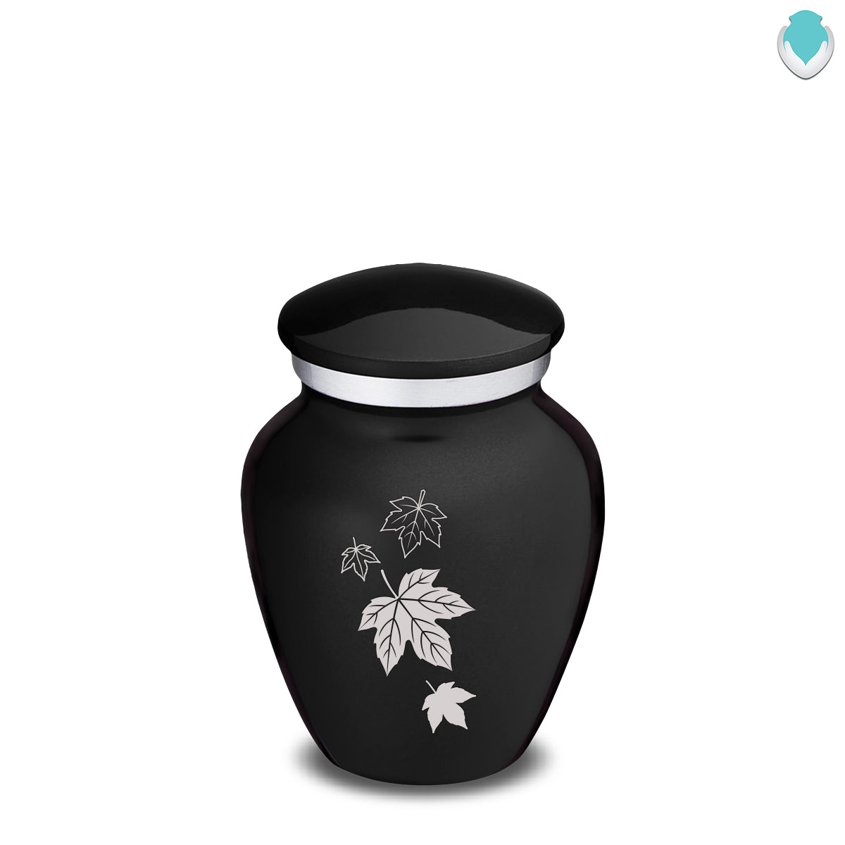 Keepsake Embrace Black Falling Leaves Cremation Urn