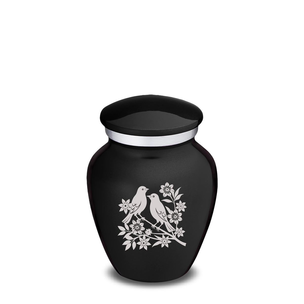 Keepsake Embrace Black Songbirds Cremation Urn