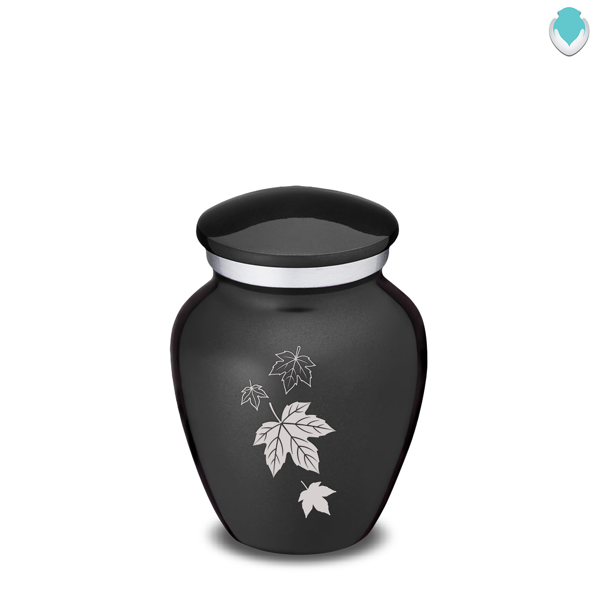 Keepsake Embrace Charcoal Falling Leaves Cremation Urn