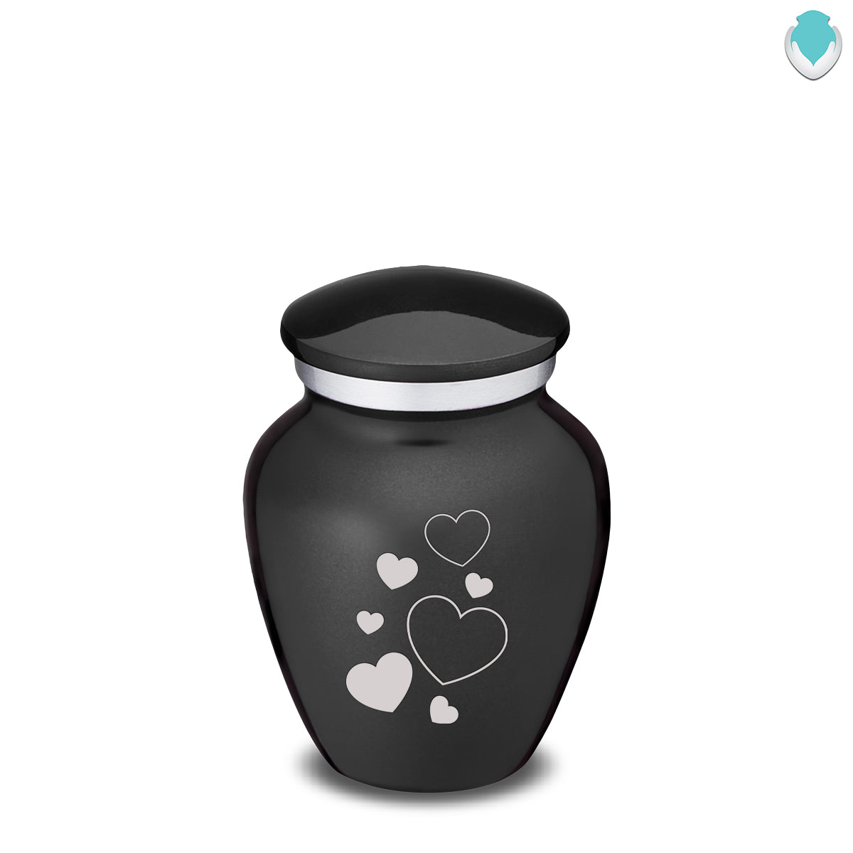 Keepsake Embrace Charcoal Floating Heart Cremation Urn