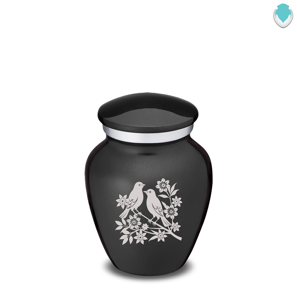 Keepsake Embrace Charcoal Black Songbirds Cremation Urn