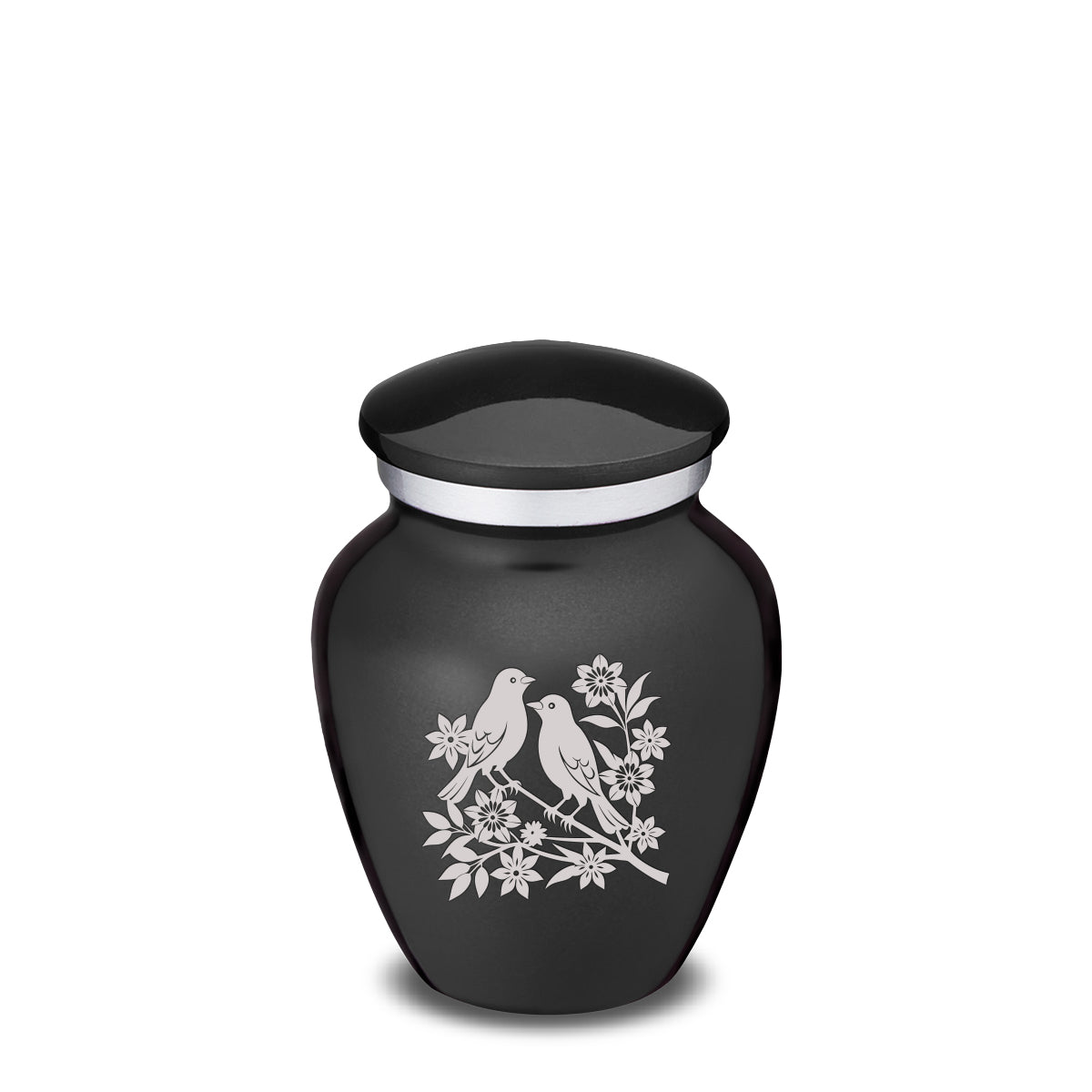 Keepsake Embrace Charcoal Black Songbirds Cremation Urn