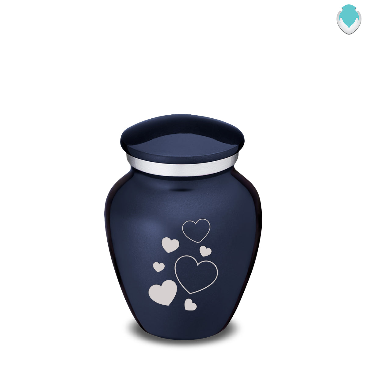 Keepsake Embrace Cobalt Blue Floating Heart Cremation Urn