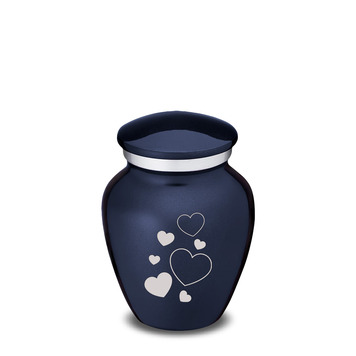Keepsake Embrace Cobalt Blue Floating Heart Cremation Urn
