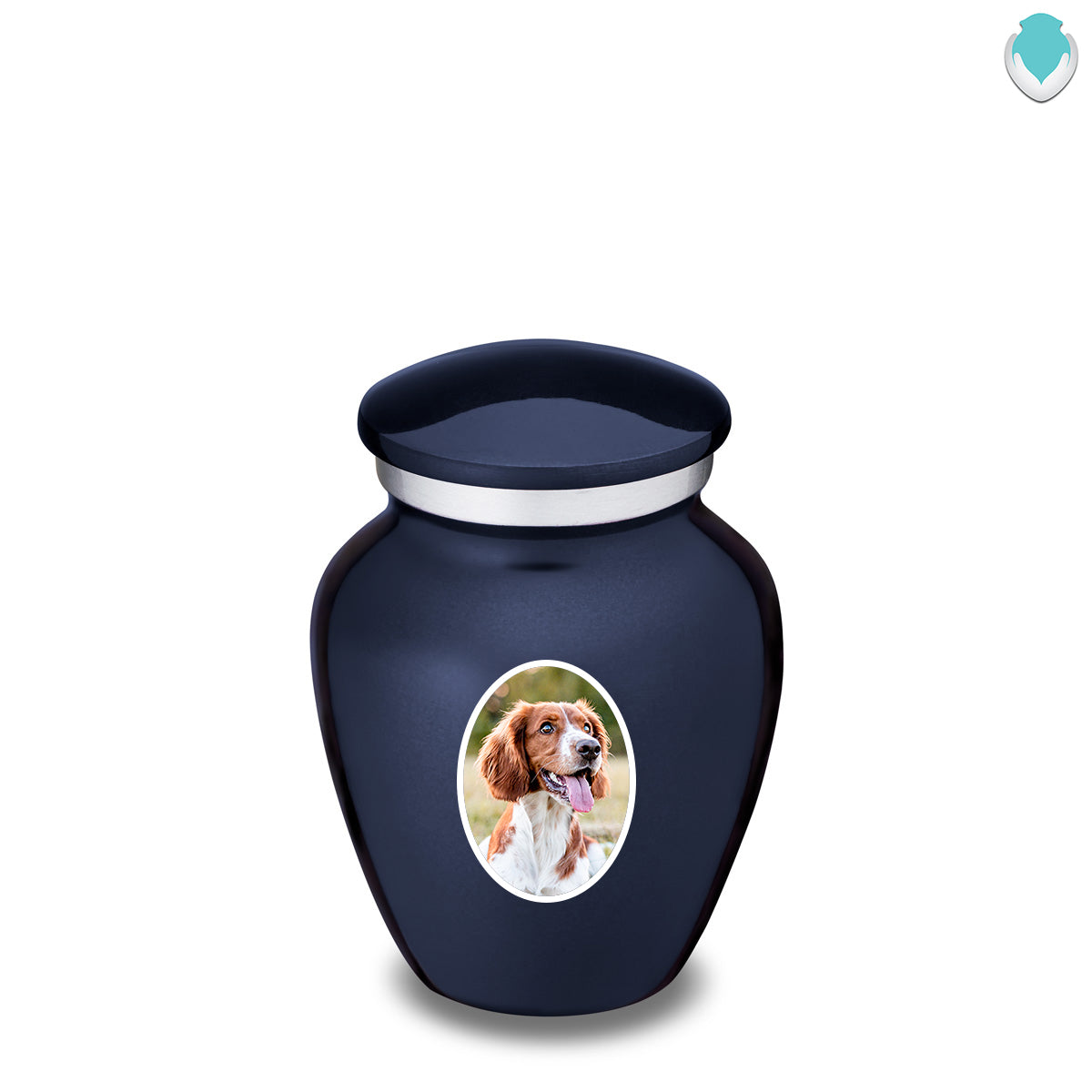 Keepsake Pet Embrace Cobalt Blue Portrait Cremation Urn