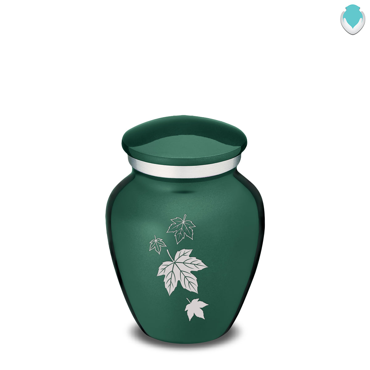 Keepsake Embrace Green Falling Leaves Cremation Urn