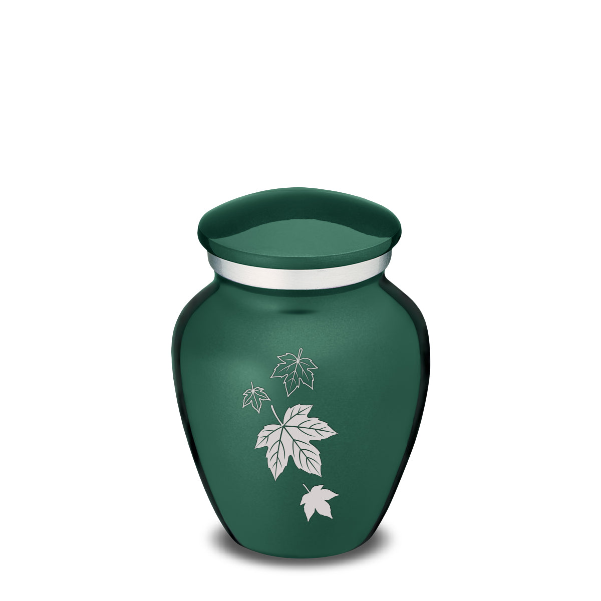 Keepsake Embrace Green Falling Leaves Cremation Urn