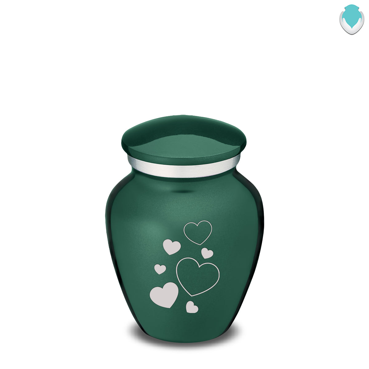 Keepsake Embrace Green Floating Heart Cremation Urn