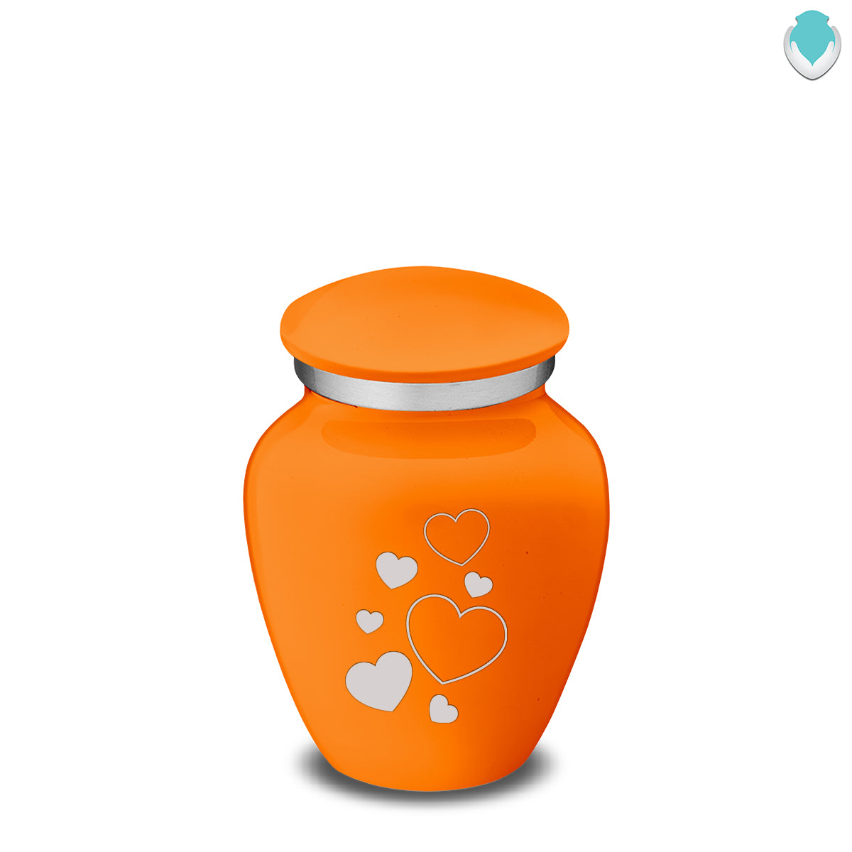 Keepsake Embrace Burnt Orange Floating Heart Cremation Urn
