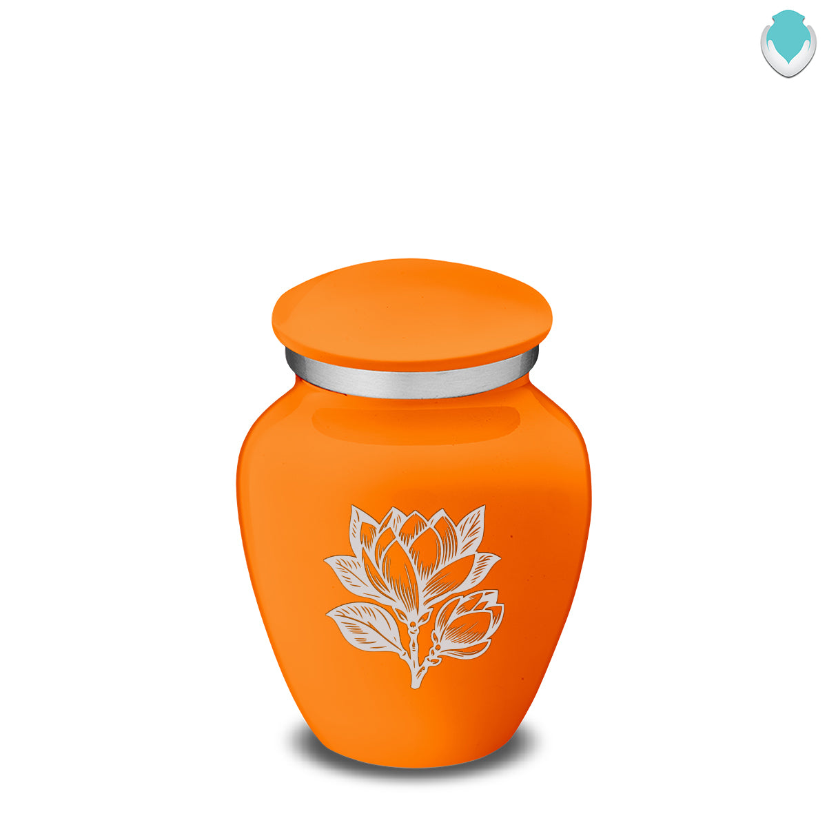 Keepsake Embrace Burnt Orange Magnolia Flower Cremation Urn