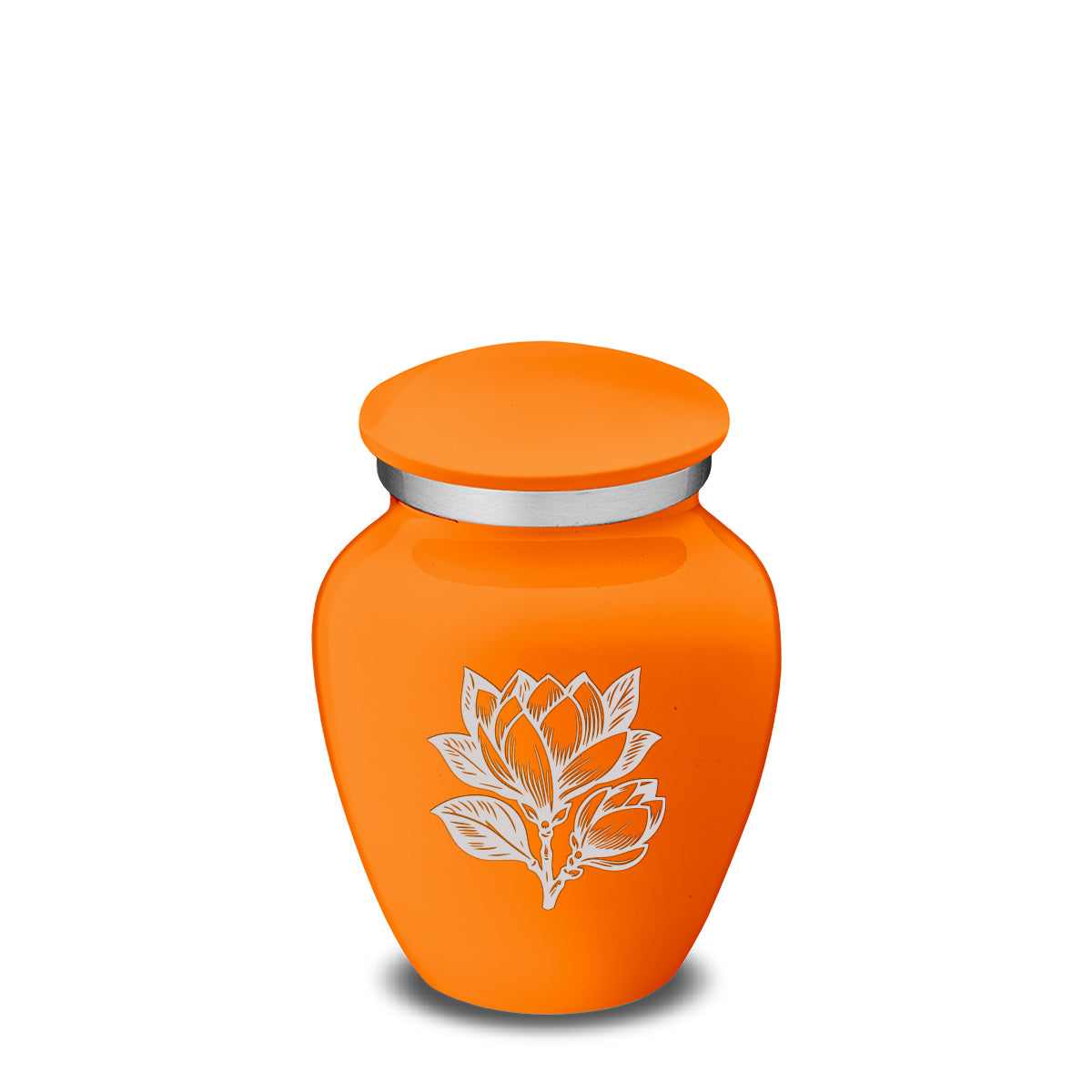 Keepsake Embrace Burnt Orange Magnolia Flower Cremation Urn