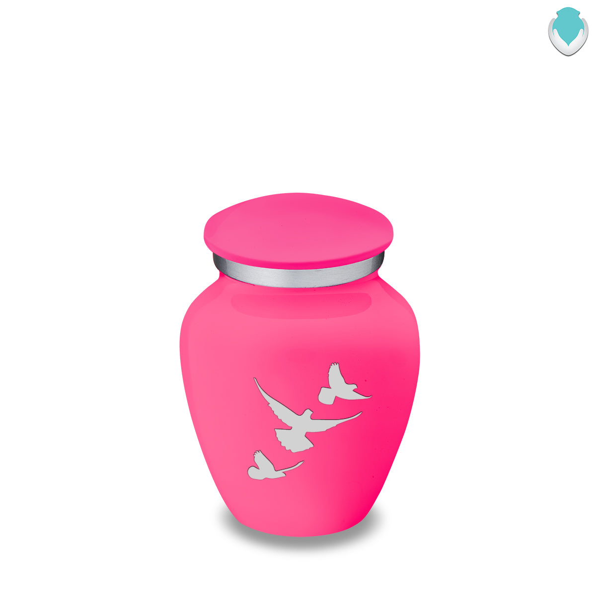 Keepsake Embrace Bright Pink Doves Cremation Urn