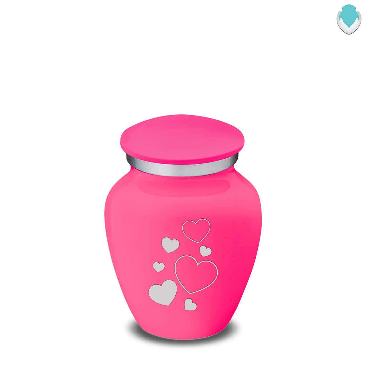 Keepsake Embrace Bright Pink Floating Heart Cremation Urn