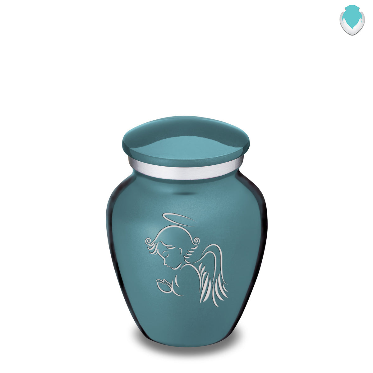 Keepsake Embrace Teal Angel Cremation Urn